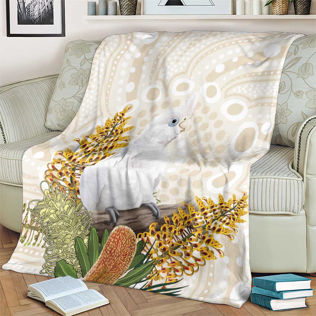 Australia Little Corella Blanket Cacatua Sanguinea Western Grevillea Aboriginal Art - Aussie Hoodie