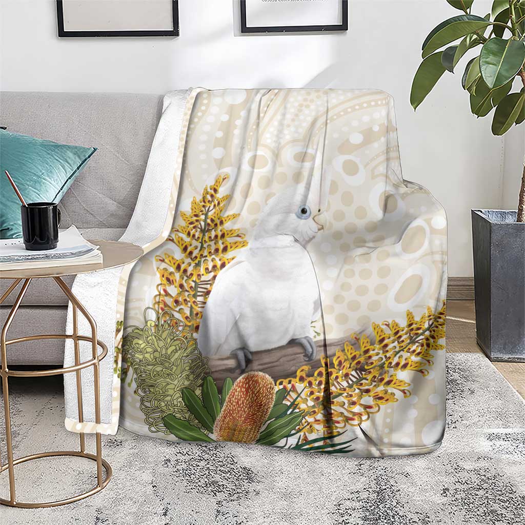 Australia Little Corella Blanket Cacatua Sanguinea Western Grevillea Aboriginal Art - Aussie Hoodie
