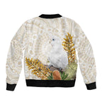 Australia Little Corella Bomber Jacket Cacatua Sanguinea Western Grevillea Aboriginal Art - Aussie Hoodie