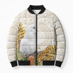 Australia Little Corella Bomber Puffer Jacket Cacatua Sanguinea Western Grevillea Aboriginal Art - Aussie Hoodie