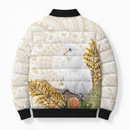 Australia Little Corella Bomber Puffer Jacket Cacatua Sanguinea Western Grevillea Aboriginal Art - Aussie Hoodie