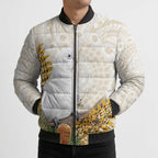 Australia Little Corella Bomber Puffer Jacket Cacatua Sanguinea Western Grevillea Aboriginal Art - Aussie Hoodie