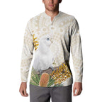 Australia Little Corella Button Sweatshirt Cacatua Sanguinea Western Grevillea Aboriginal Art - Aussie Hoodie