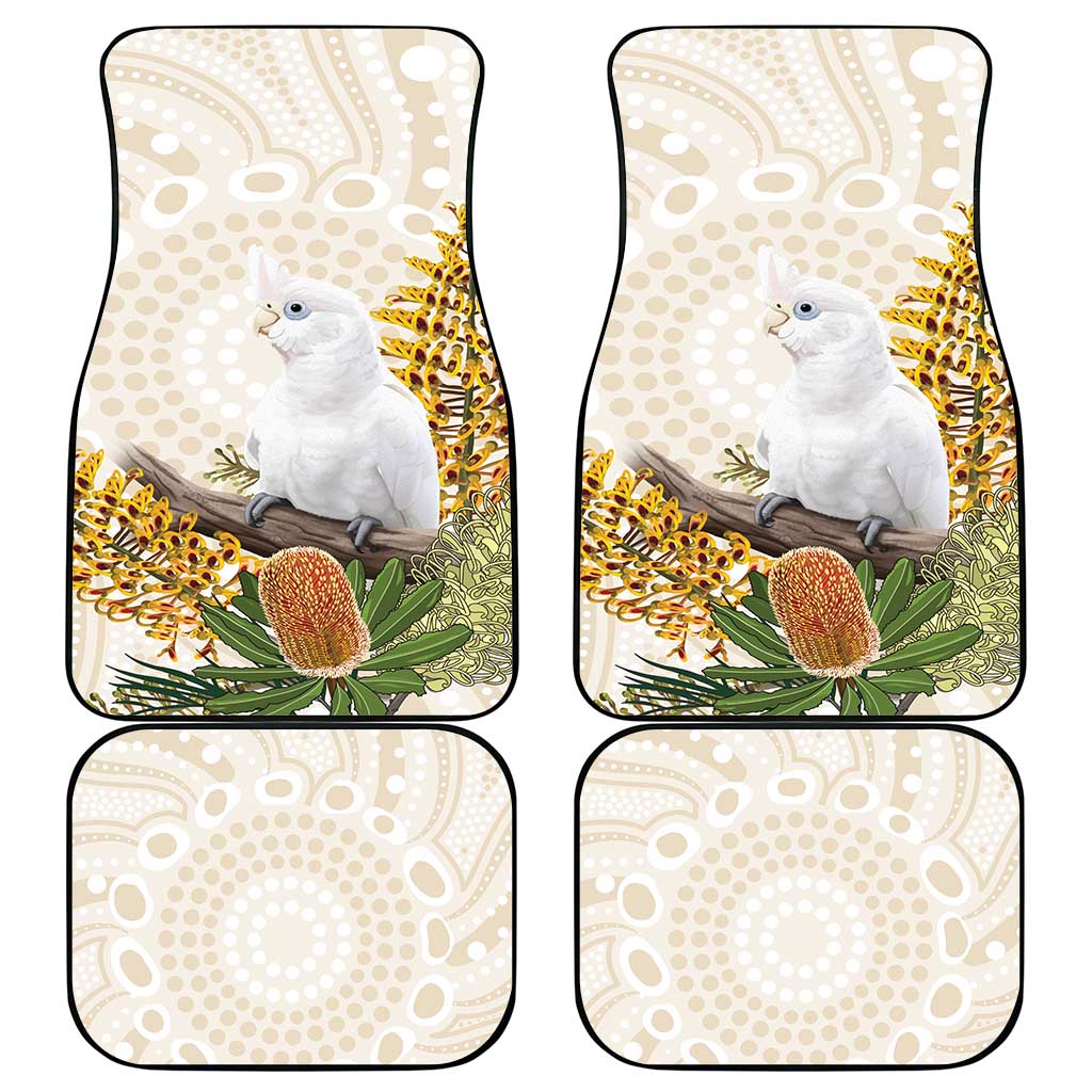 Australia Little Corella Car Mats Cacatua Sanguinea Western Grevillea Aboriginal Art - Aussie Hoodie