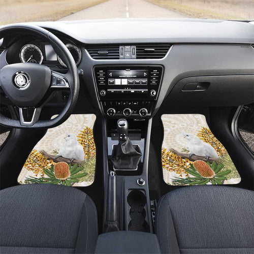 Australia Little Corella Car Mats Cacatua Sanguinea Western Grevillea Aboriginal Art - Aussie Hoodie