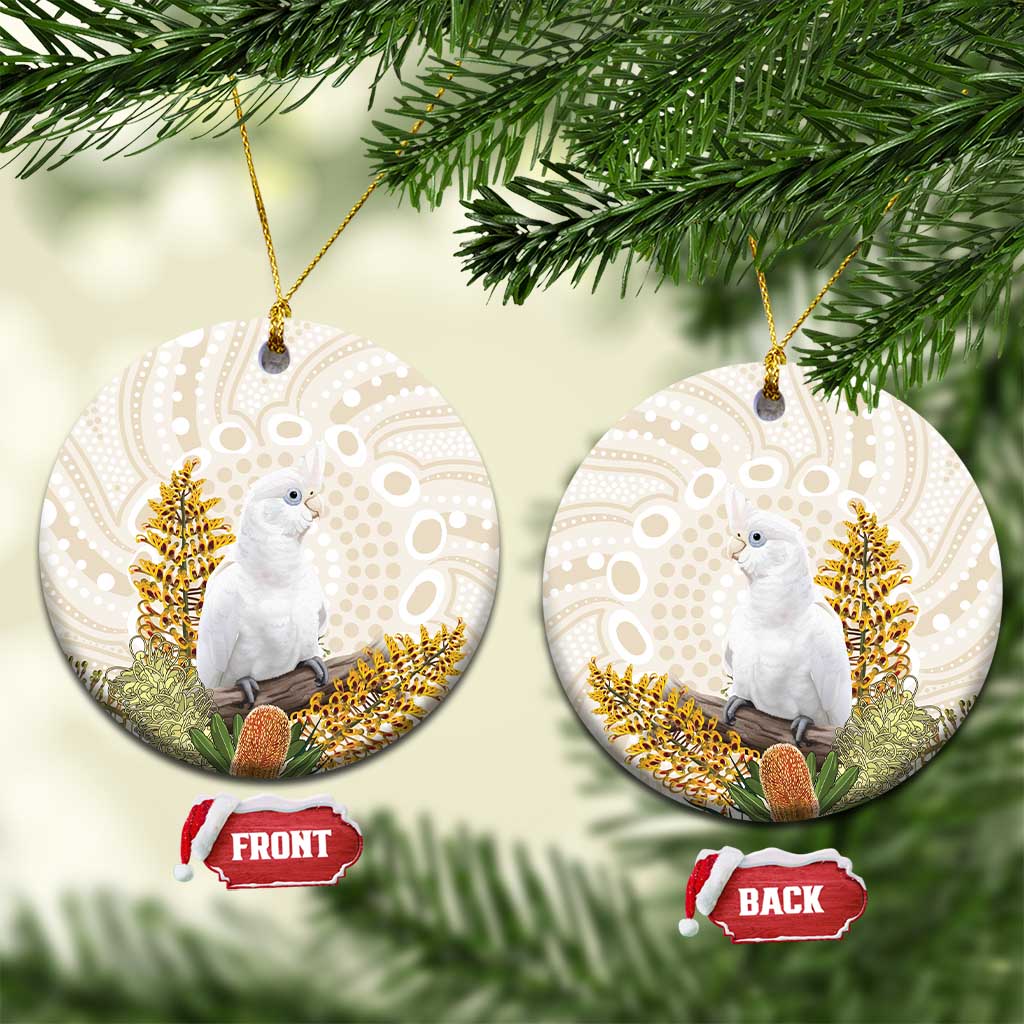 Australia Little Corella Ceramic Ornament Cacatua Sanguinea Western Grevillea Aboriginal Art - Aussie Hoodie