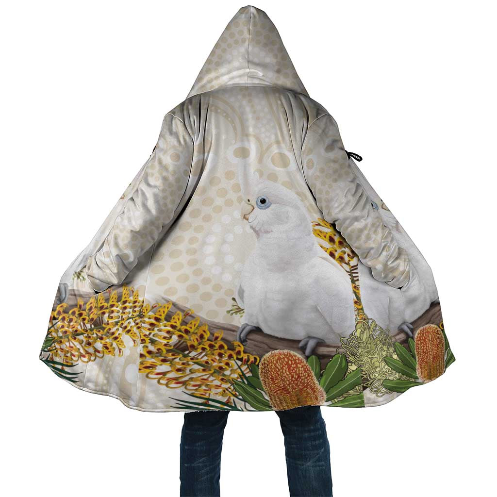 Australia Little Corella Cloak Cacatua Sanguinea Western Grevillea Aboriginal Art - Aussie Hoodie