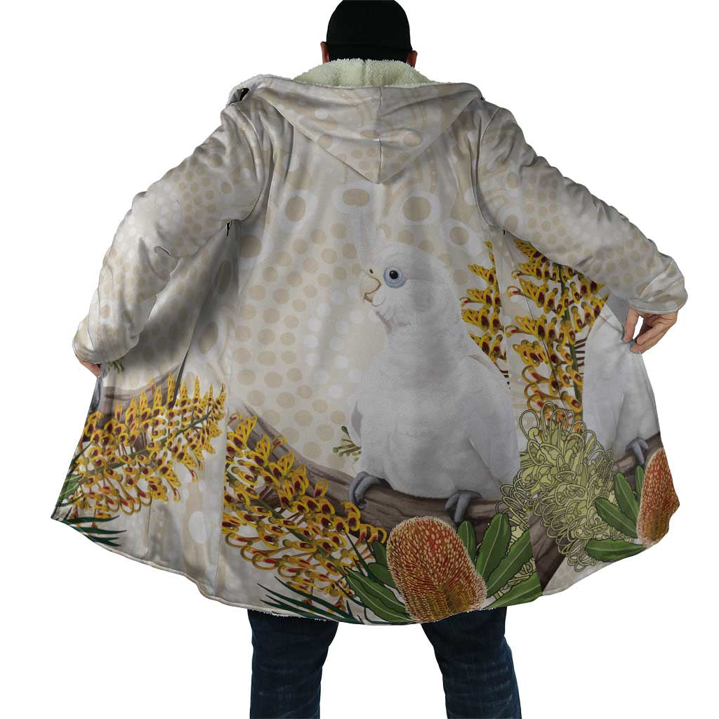 Australia Little Corella Cloak Cacatua Sanguinea Western Grevillea Aboriginal Art - Aussie Hoodie