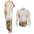 Australia Little Corella Couples Matching Tank Maxi Dress and Long Sleeve Button Shirt Cacatua Sanguinea Western Grevillea Aboriginal Art - Aussie Hoodie