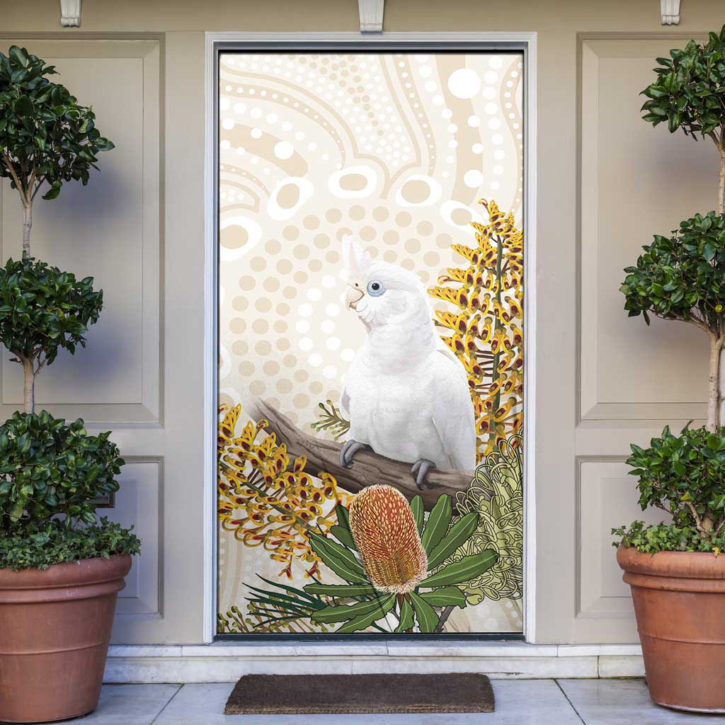 Australia Little Corella Door Cover Cacatua Sanguinea Western Grevillea Aboriginal Art - Aussie Hoodie