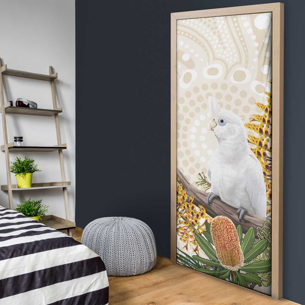 Australia Little Corella Door Cover Cacatua Sanguinea Western Grevillea Aboriginal Art - Aussie Hoodie
