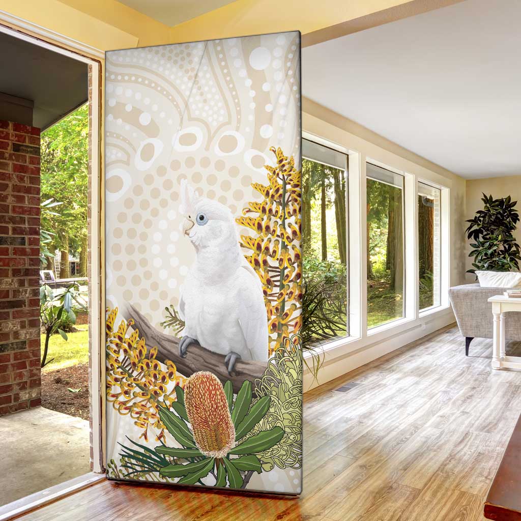 Australia Little Corella Door Cover Cacatua Sanguinea Western Grevillea Aboriginal Art - Aussie Hoodie