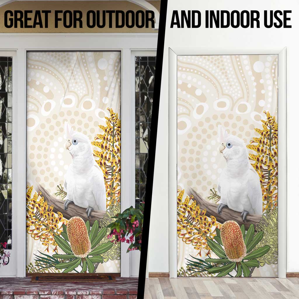 Australia Little Corella Door Cover Cacatua Sanguinea Western Grevillea Aboriginal Art - Aussie Hoodie