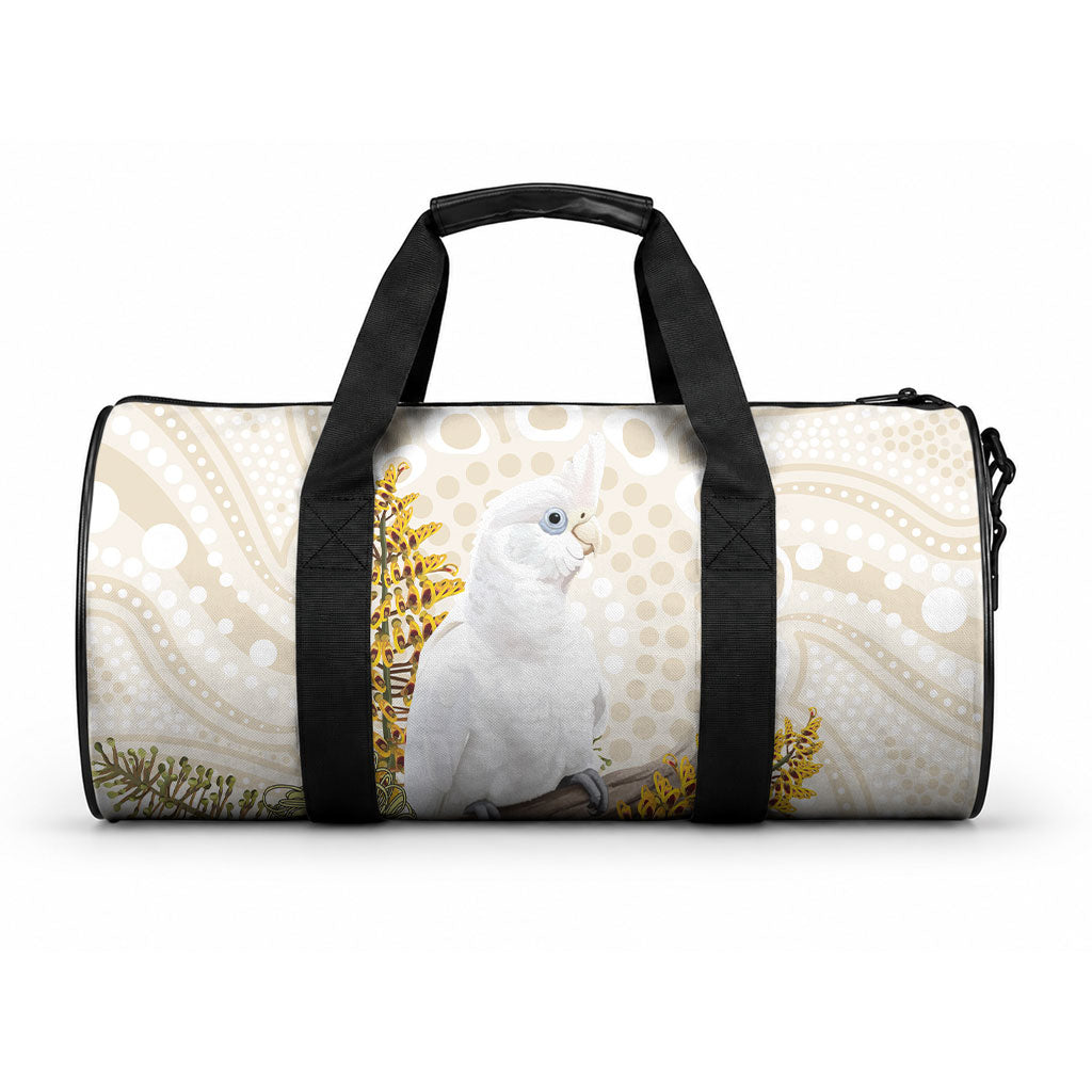 Australia Little Corella Duffle Bag Cacatua Sanguinea Western Grevillea Aboriginal Art