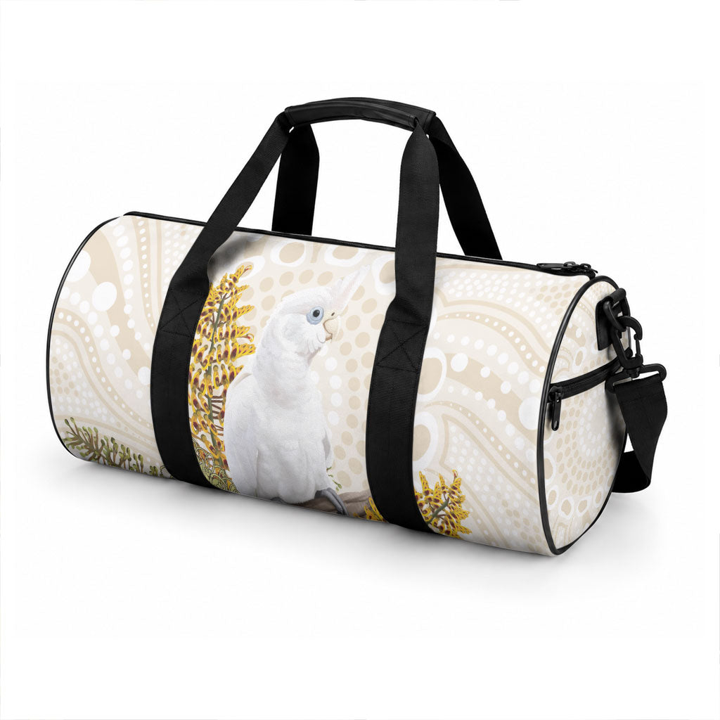 Australia Little Corella Duffle Bag Cacatua Sanguinea Western Grevillea Aboriginal Art