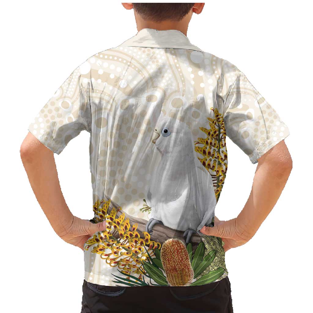 Australia Little Corella Family Matching Mermaid Dress and Hawaiian Shirt Cacatua Sanguinea Western Grevillea Aboriginal Art - Aussie Hoodie