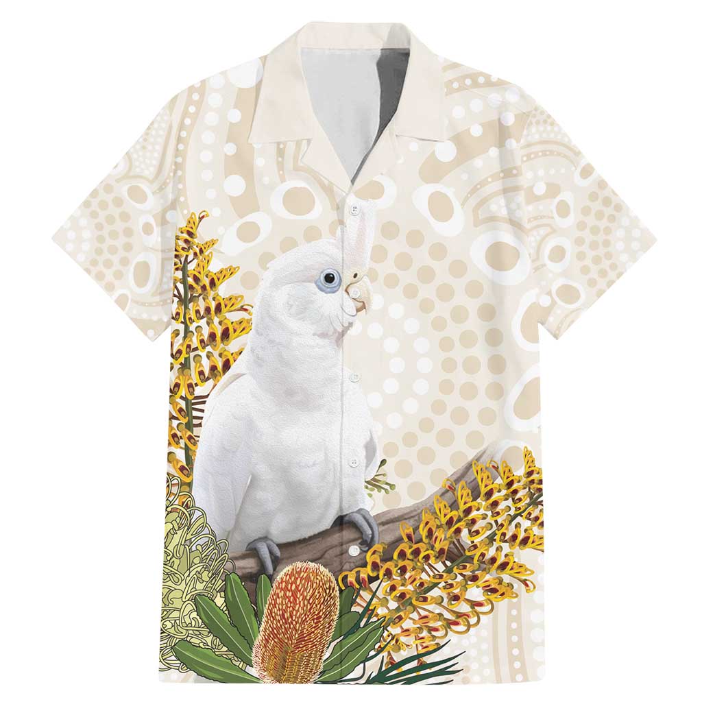Australia Little Corella Family Matching Mermaid Dress and Hawaiian Shirt Cacatua Sanguinea Western Grevillea Aboriginal Art - Aussie Hoodie