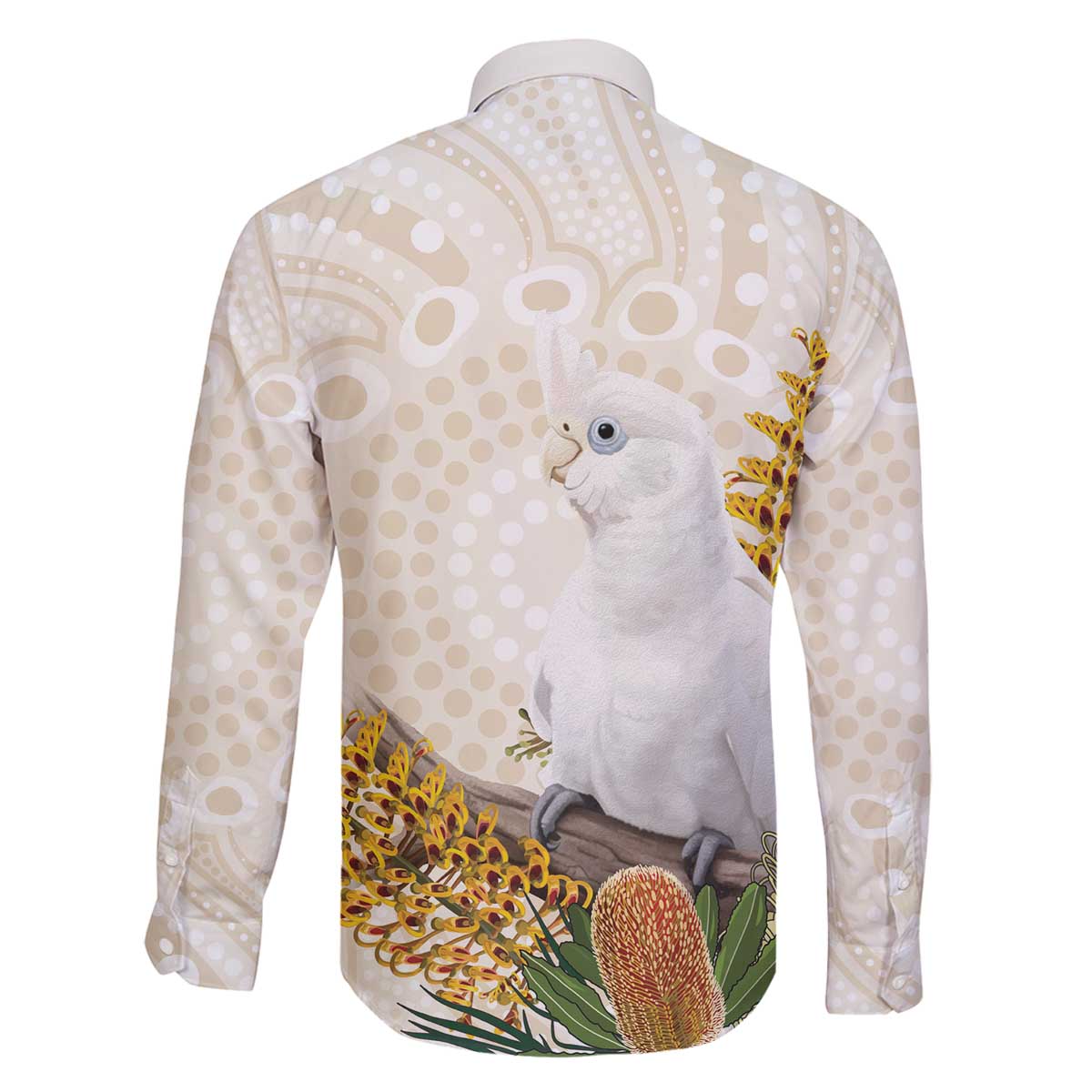 Australia Little Corella Family Matching Off The Shoulder Long Sleeve Dress and Hawaiian Shirt Cacatua Sanguinea Western Grevillea Aboriginal Art - Aussie Hoodie