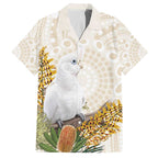 Australia Little Corella Family Matching Summer Maxi Dress and Hawaiian Shirt Cacatua Sanguinea Western Grevillea Aboriginal Art - Aussie Hoodie