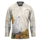 Australia Little Corella Hockey Jersey Cacatua Sanguinea Western Grevillea Aboriginal Art - Aussie Hoodie