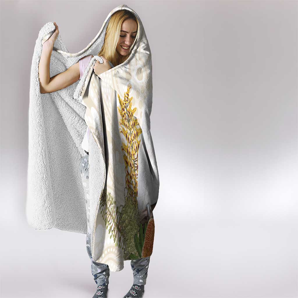 Australia Little Corella Hooded Blanket Cacatua Sanguinea Western Grevillea Aboriginal Art - Aussie Hoodie