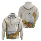 Australia Little Corella Hoodie Cacatua Sanguinea Western Grevillea Aboriginal Art - Aussie Hoodie