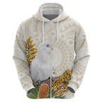 Australia Little Corella Hoodie Cacatua Sanguinea Western Grevillea Aboriginal Art - Aussie Hoodie
