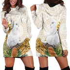 Australia Little Corella Hoodie Dress Cacatua Sanguinea Western Grevillea Aboriginal Art - Aussie Hoodie