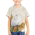 Australia Little Corella Kid Hawaiian Shirt Cacatua Sanguinea Western Grevillea Aboriginal Art - Aussie Hoodie