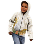 Australia Little Corella Kid Hoodie Cacatua Sanguinea Western Grevillea Aboriginal Art - Aussie Hoodie