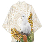 Australia Little Corella Kimono Cacatua Sanguinea Western Grevillea Aboriginal Art - Aussie Hoodie