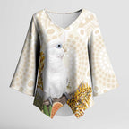 Australia Little Corella Kimono Sleeve Blouse Cacatua Sanguinea Western Grevillea Aboriginal Art - Aussie Hoodie