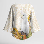 Australia Little Corella Kimono Sleeve Blouse Cacatua Sanguinea Western Grevillea Aboriginal Art - Aussie Hoodie