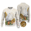 Australia Little Corella Ugly Christmas Sweater Cacatua Sanguinea Western Grevillea Aboriginal Art - Aussie Hoodie