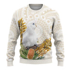 Australia Little Corella Ugly Christmas Sweater Cacatua Sanguinea Western Grevillea Aboriginal Art - Aussie Hoodie