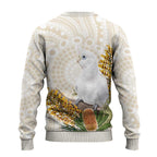 Australia Little Corella Ugly Christmas Sweater Cacatua Sanguinea Western Grevillea Aboriginal Art - Aussie Hoodie