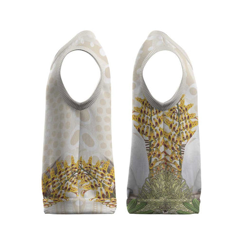 Australia Little Corella Christmas Knitted V-Neck Vest Cacatua Sanguinea Western Grevillea Aboriginal Art - Aussie Hoodie