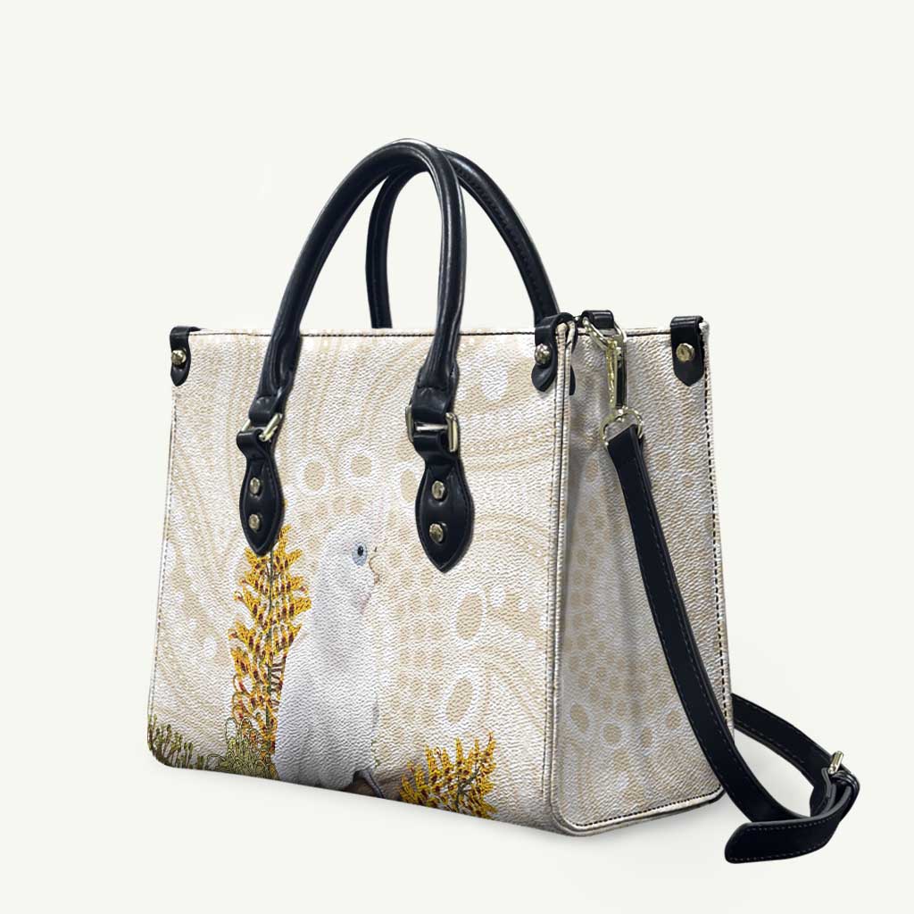 Australia Little Corella Leather Bag Cacatua Sanguinea Western Grevillea Aboriginal Art - Aussie Hoodie