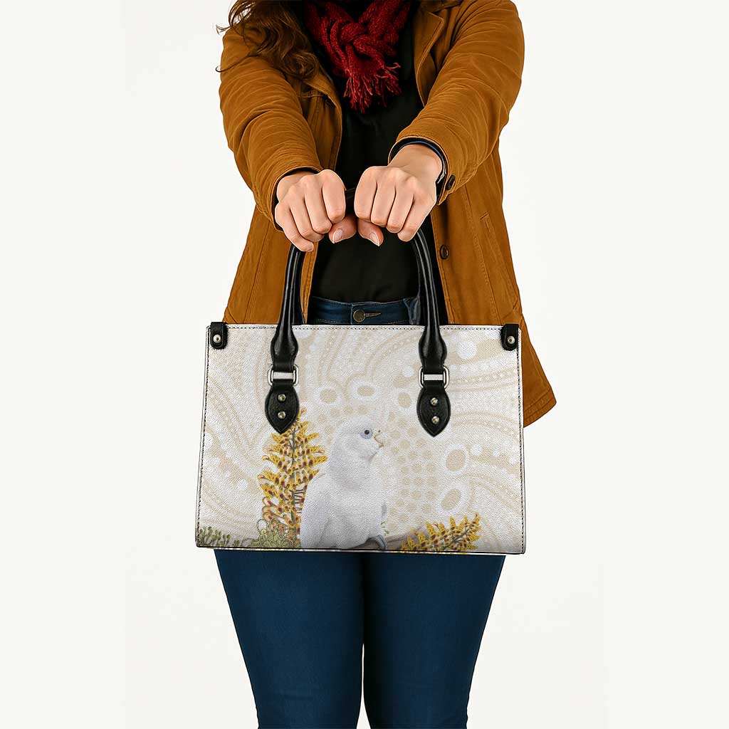Australia Little Corella Leather Bag Cacatua Sanguinea Western Grevillea Aboriginal Art - Aussie Hoodie