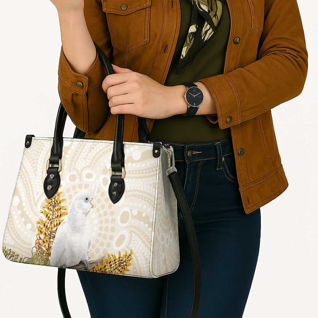 Australia Little Corella Leather Bag Cacatua Sanguinea Western Grevillea Aboriginal Art - Aussie Hoodie