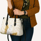 Australia Little Corella Leather Bag Cacatua Sanguinea Western Grevillea Aboriginal Art - Aussie Hoodie