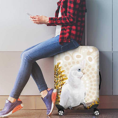 Australia Little Corella Luggage Cover Cacatua Sanguinea Western Grevillea Aboriginal Art - Aussie Hoodie