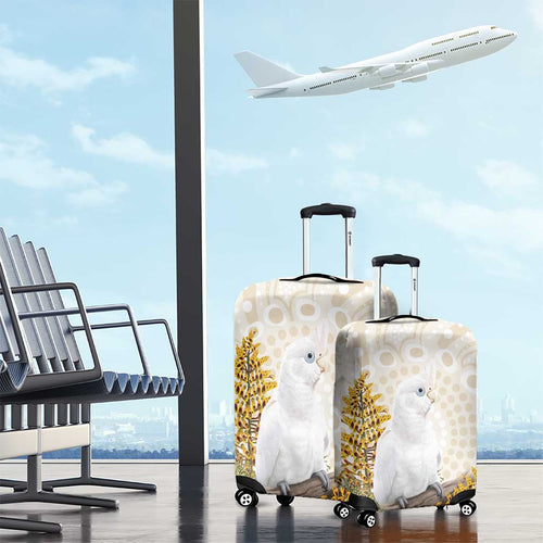 Australia Little Corella Luggage Cover Cacatua Sanguinea Western Grevillea Aboriginal Art - Aussie Hoodie