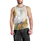 Australia Little Corella Men Tank Top Cacatua Sanguinea Western Grevillea Aboriginal Art - Aussie Hoodie