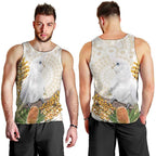 Australia Little Corella Men Tank Top Cacatua Sanguinea Western Grevillea Aboriginal Art - Aussie Hoodie