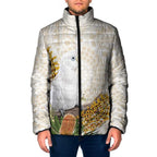 Australia Little Corella Padded Jacket Cacatua Sanguinea Western Grevillea Aboriginal Art - Aussie Hoodie