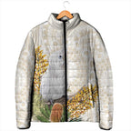 Australia Little Corella Padded Jacket Cacatua Sanguinea Western Grevillea Aboriginal Art - Aussie Hoodie