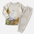 Australia Little Corella Christmas Pajama Set Cacatua Sanguinea Western Grevillea Aboriginal Art - Aussie Hoodie