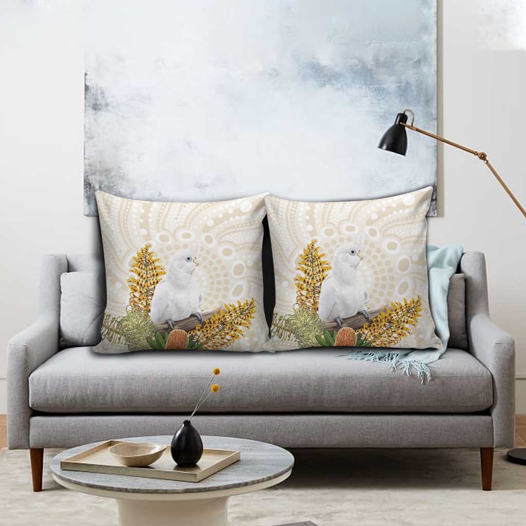 Australia Little Corella Pillow Cover Cacatua Sanguinea Western Grevillea Aboriginal Art - Aussie Hoodie