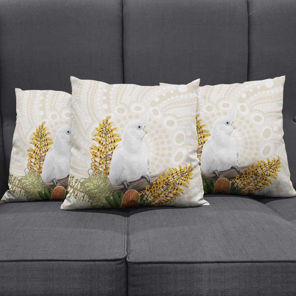Australia Little Corella Pillow Cover Cacatua Sanguinea Western Grevillea Aboriginal Art - Aussie Hoodie